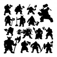 the silhouettes of different types of monsters