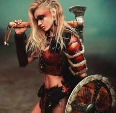 Barbarian Woman, Female Warrior Tattoo, Viking Warrior Woman, Viking Cosplay, Viking Warriors