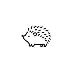 a black and white drawing of a hedgehog on a white background with the words,