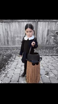 Halloween costume wednesday addams toddler cute spooky cousin it addams family diy Wednesday Addams Toddler Costume, Homemade Wednesday Addams Costume, Wednesday Toddler Costume, Spooky Toddler Halloween Costume, Baby Wednesday Addams Costume, Adams Family Costume Ideas, Toddler Wednesday Addams Costume