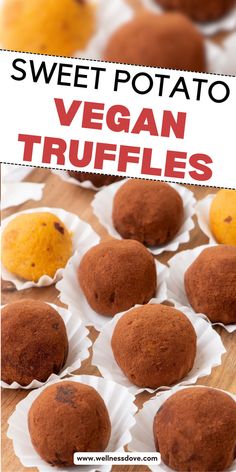 sweet potato vegan truffles with text overlay