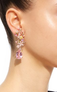 M'O Exclusive: Posie Pink Earrings by ANABELA CHAN for Preorder on Moda Operandi Pearl Jewelery, Expensive Jewelry Luxury, Luxe Jewelry, Earrings Colorful, Jeweled Earrings, Diamond Jewelry Designs, Diamond Earring, Classy Jewelry, Fancy Jewellery