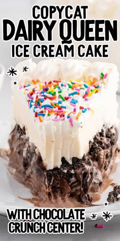 an advertisement for dairy queen ice cream cake