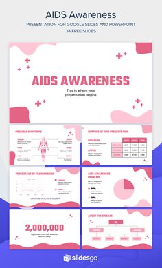 the ad's awareness poster for aids awareness is shown in pink and blue colors