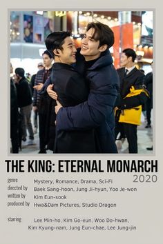 the king - external monarch poster with two men hugging each other in front of a crowd