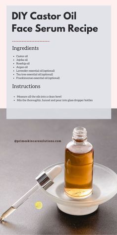 Homemade Face Oil Serum, How To Make Face Oil At Home, Castor Oil Lotion Recipe, Castor Oil Soap Recipe, Castor Oil Face Serum Recipe, How To Make Face Serum At Home, Skin Oil Recipe, Diy Body Oil Recipe