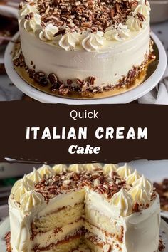 Quick Italian Cream Cake | Easy Cream Cake Recipe Italian Wedding Cake Recipe, Quick Italian Cream Cake Recipe, Italian Wedding Cake, Italian Cream Cake Recipe, Cake At Home, Italian Wedding Cakes, Cream Cake Recipe, Cold Cake, Bake A Cake