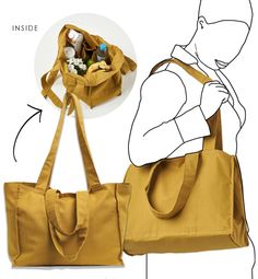 a woman's handbag is shown with the instructions to make it