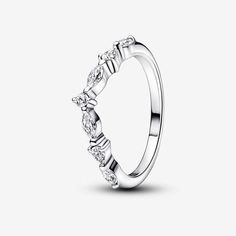 Pandora Timeless Wish Sparkling Alternating Ring Pandora Silver Rings, Silver Wedding Ring Stack, Ring Inspo Jewelry Silver, Timeless Rings, Everyday Jewellery, Timeless Ring, Bracelet Pandora, Ring Styles, Pandora Rings