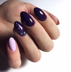 Latest Nail Designs, New Nail Art Design, Purple Nail Designs, Pretty Nail Art Designs, Simple Nail, Pretty Nail Art, Holographic Nails, Cute Nail Designs, Nail Polishes