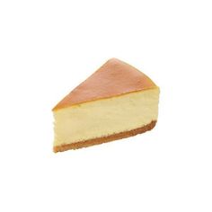 a piece of cheesecake on a white background