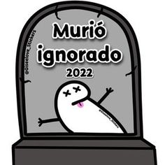 a tombstone with the words murio ignorado on it and a white ghost in