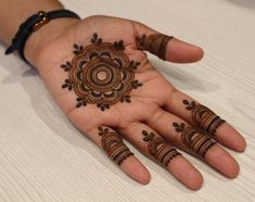 a person's hand with henna tattoos on it