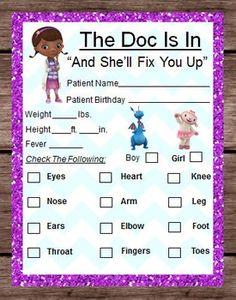 the doc is in and she'll fix you up printable worksheet