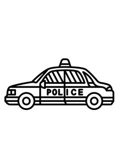 a police car is shown in black and white