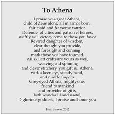 a poem written in black and white with the words to athena on it