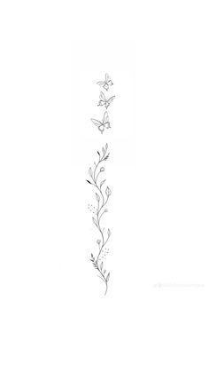 a black and white drawing of some flowers