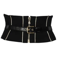 Corset Belts Are A Great Piece To Flaunt Your Waist With Your Ootd. This Corset Belt By Dolce & Gabbana Is Crafted From A Blend Of Fabrics That Features A Front Zipper And Gold Hardware Detailing, Finished With A Leather Buckled Belt And A Lace-Up Detail At The Rear. Dolce & Gabbana Tie-Up Detail Corset Belt In Black Condition: Excellent Color: Black Material: Polyester Size: 44 (One Size) Retail: $1500 Cinto Corset, Corset Waist Belt, Corset Belts, Corset Waist, Corset Belt, Gold Fabric, Leather Buckle, Black Belt, Waist Belt