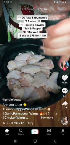 someone is cooking chicken in a pan on the table and then using it to cook