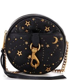 REBECCA MINKOFF Edie Circle Celestial Stud Leather Crossbody Bag | Dillard's Rebecca Minkoff Celestial, Circle Crossbody Bag, Celestial Handbag, Starfall Ball, Esoteric Knowledge, Aesthetic Collection, Rebecca Minkoff Handbags, 2024 Halloween, Circle Bag