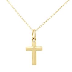 Exquisite 14KT Yellow Gold SetIntroducing a delightful jewelry set designed especially for young ones: the 14KT yellow gold cross pendant on a 15-17' adjustable chain, paired with matching cross post earrings. Crafted from high-quality 14KT yellow gold, this set combines elegance with a child-friendly design, making it perfect for little ones who cherish a touch of sparkle and grace.Charming Cross PendantThe pendant features a charming cross design, thoughtfully crafted to be both eye-catching and gentle on delicate skin. Its smooth, polished surface and radiant yellow gold hue make it a lovely symbol of faith and love. The chain, adjustable from 15 to 17 inches, allows for a customizable fit, ensuring that the pendant sits comfortably around the neck and can grow with your child.Matching Jewelry Cross, Yellow Gold Cross Necklace, Jewelry Set Design, Gold Cross Necklace, Gold Cross Pendant, Gold Jewelry Necklace, Cross Pendant Necklace, Cross Jewelry, Gold Cross