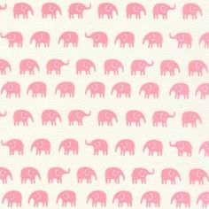 pink elephants are on a white background for wallpaper or fabric, and it looks like they're all over the place