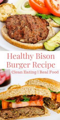 the healthy bison burger recipe is ready to be eaten