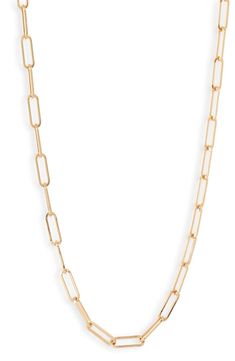 Free shipping and returns on Bony Levy Ofira Chain Link Necklace (Nordstrom Exclusive) at Nordstrom.com. Accent any look, elegant or casual, with this handcrafted Italian open-link chain in 14-karat gold. Paper Clip Chain Necklace, Gold Chain Link Necklace, Bony Levy, Gold Paper, Diy Kits Gift, Handcrafted Necklace, Chain Link Necklace, Link Necklace, Gold Details