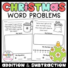 christmas word problems worksheet with the addition and subtraction for students to use