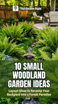 the garden style book cover for 10 small woodland garden ideas