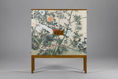 Josef Frank Cabinet Japanese Painted Furniture, Floral Wardrobe Furniture, Josef Frank Wallpaper, 1970 Chinoiserie Furniture, Mahogany Cabinets, Josef Frank, Asian Cabinet China Furniture & Arts, Hand Painted Wallpaper, Antique Mahogany Chinese Cabinet