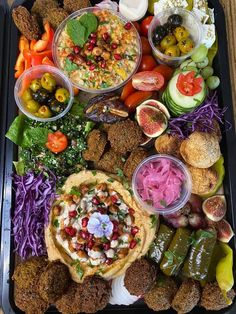 a tray filled with different types of food