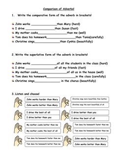 the worksheet is shown for students to learn how to use their hand gestures