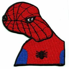 a spider - man embroidered patch on a white background