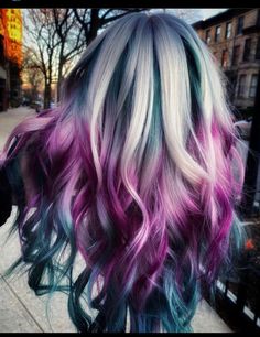 Long Hair Bright Color Ideas, Unique Dyed Hair Color Trends, Crazy Color Hair Ideas, Bright Coloured Hair, Unique Dyed Hair, Unique Hair Dye Ideas, Vibrant Hair Color Ideas, Galaxy Hair Color