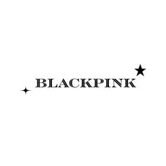 the word blackpink is written on a white background with stars in front of it