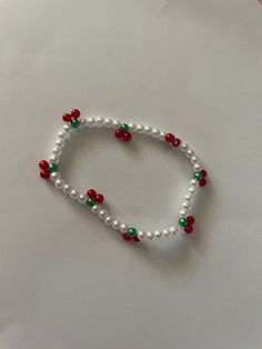 This gorgeous cheery bracelet is designed to remind you to always be fruitful in all that you do ❤️ Make the most in life and always carry a heart full of love. Like fruitfulness provides more fruit, love provides more love.  I csn make bracelets smaller or bigger if you are concerned about the size, just message me in advance 🍒 How To Make Cherry Bracelet, Bracelet Inspo Seed Beads, Fruit Beaded Bracelet, Cherry Bracelet, Beaded Cherry, Fruit Beads, Heart Full Of Love, Fruit Love, Beads Bracelet Design