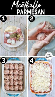 the steps to make meatballs parmesan