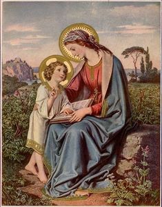 an image of the virgin mary and child jesus