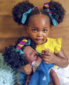 Pigtails Hairstyle, Curly Pigtails, Shop Dolls, Black Baby Dolls, Beaded Braclets, Icy Girl, African Dolls, Bee Baby, Natural Hair Beauty