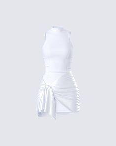 We love a classy babe ☁️  Made from a blend of jersey and satin fabric, this white mini dress is a bodycon style with wrap sash detailing, creating a look that is perfect for making an impression that sticks 🤍 White Dresses Classy, Cute Bodycon Dresses, White Classy Dress, Bodycon Dress Mini, Mini White Dress, Winter Birthday Outfit, Mini Dress Outfits, Bodycon Style, Wrap Mini Dress