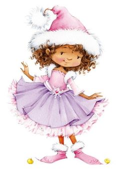 Please Sugar Nellie, make her into a stamp Digi Stamps, Christmas Clipart, Childrens Illustrations, Christmas Images, Cute Images, Digital Stamps, Vintage Cards, Cute Illustration, Pink Christmas