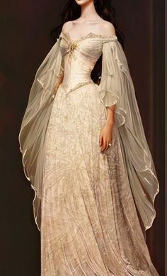 White Flowy Prom Dress, Wedding Vale Over Face, Long Sleeve Fairy Dress, Vampy Wedding Dress, Dune Inspired Dress, Winter Court Dress, Aphrodite Wedding Dress, Medieval Style Wedding Dress, Goddess Wedding Gown