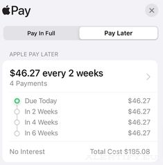 an iphone screen showing the apple pay later app on it's display, which is now available for $ 427 every 2 weeks