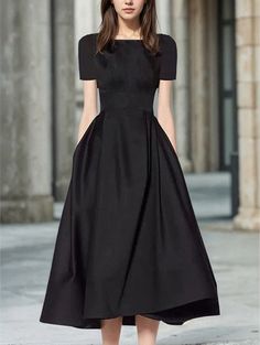 Black Tea Length Dress, Black Formal Midi Dress, Best Cocktail Dresses, Stylish Midi Dress, Short Maxi Dress, Empire Waist Maxi Dress, Formal Evening Gown, A Line Maxi Dress, Look Formal