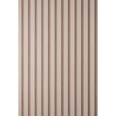 a beige and white striped wallpaper with vertical stripes on it's side,