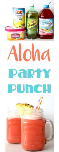 aloha party punch recipe in mason jars