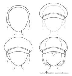 Anime Hats Drawing, Hats Drawing, Drawing Hats, Anime Hats, How To Draw Anime, Manga Drawing Tutorials, Hair Drawing, Draw Anime