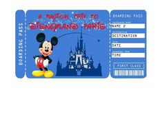 a mickey mouse ticket for disneyland