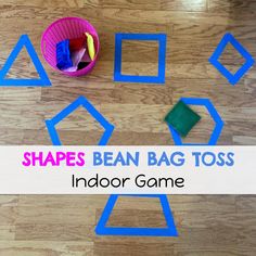 shapes bean bag toss game on the floor